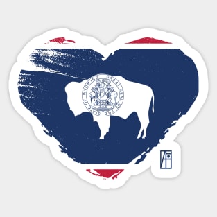 U.S. State - I Love Wyoming - Wyoming Flag Sticker